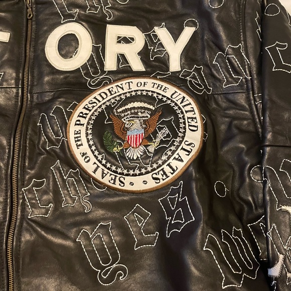 President Obama bomber jacket real leather unique and original - Picture 8 of 8